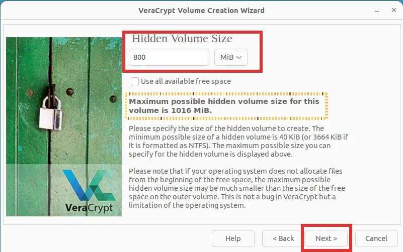 veracrypt creating encrypted volume Step 14