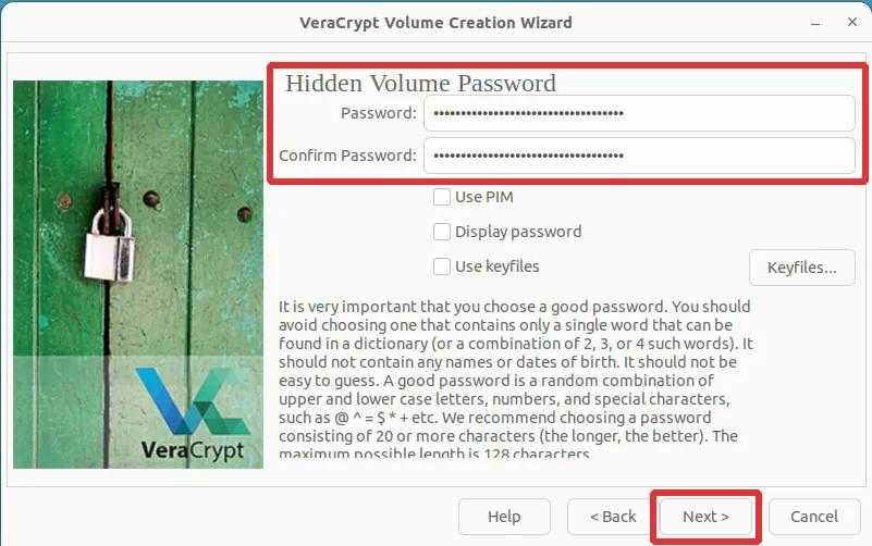 veracrypt creating encrypted volume Step 15